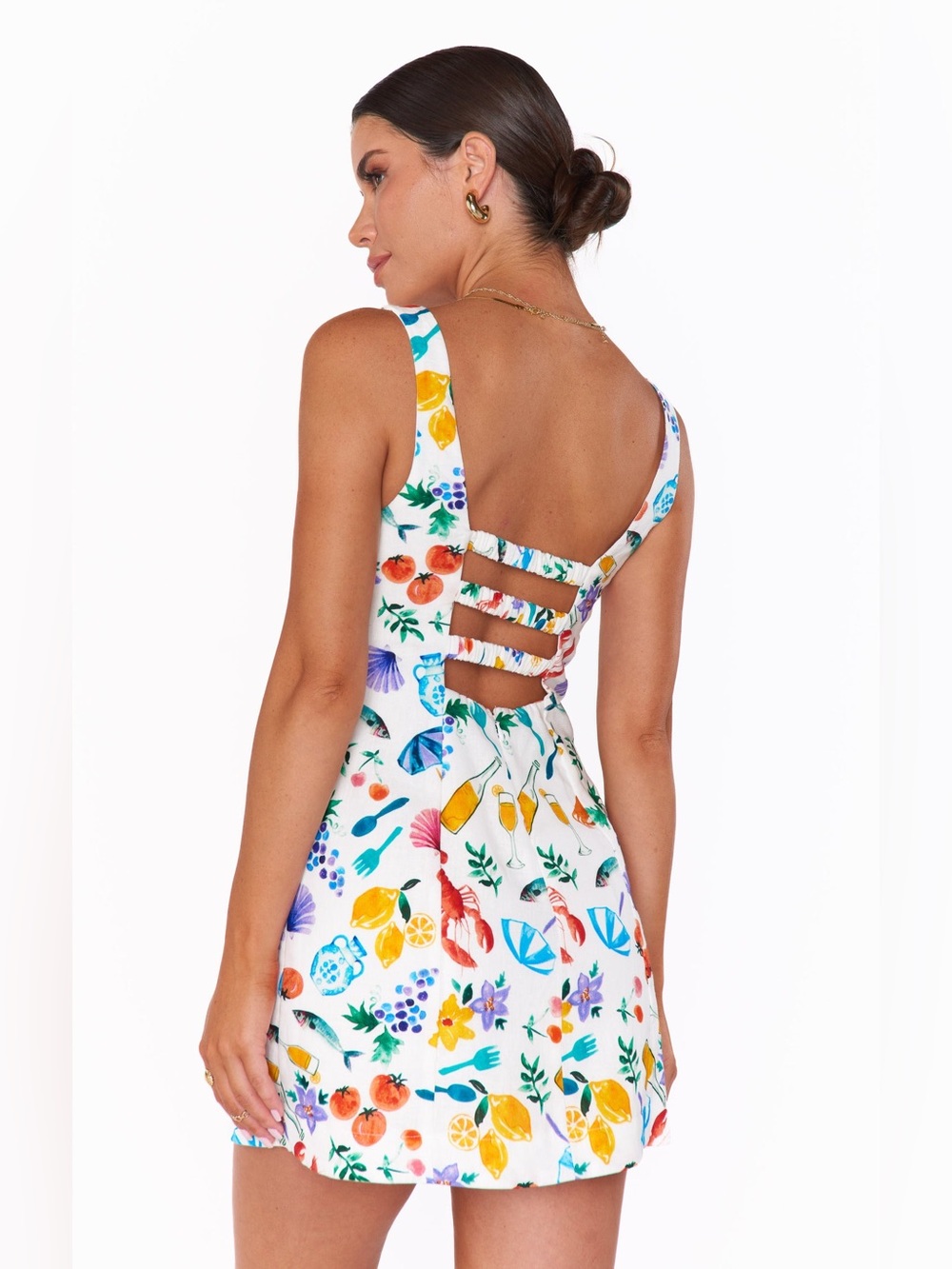 SHOW ME YOUR MUMU Steph Mini Dress Italian Picnic Linen